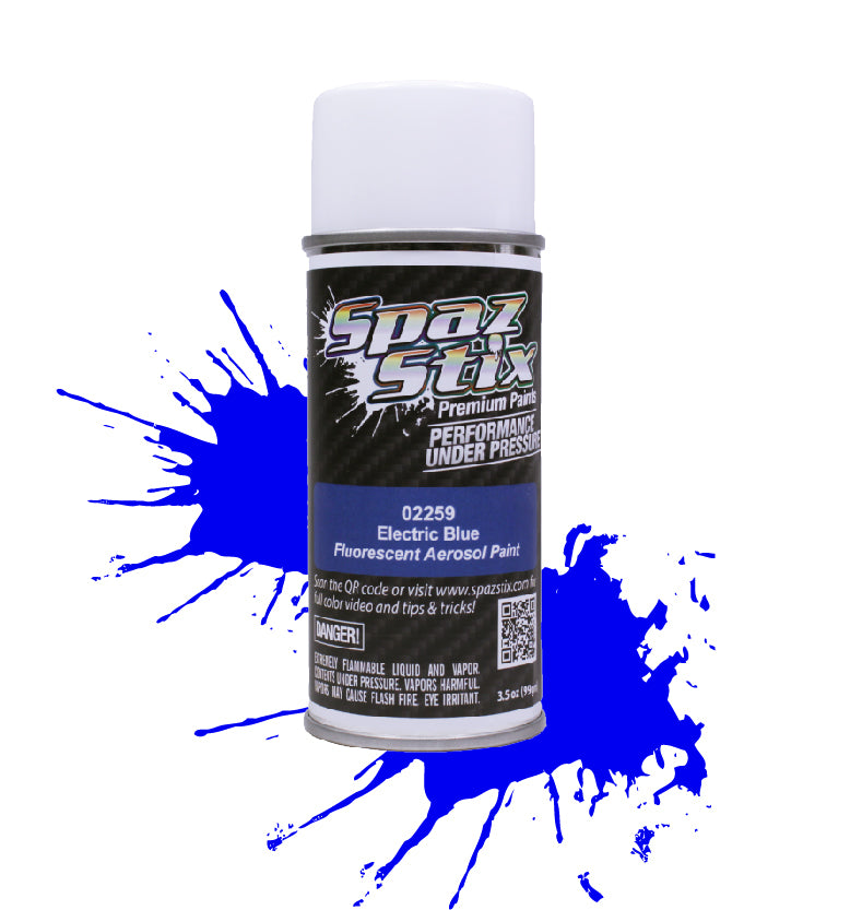 Spaz Stix Electric Blue Fluorescent Aerosol Paint, 3.5oz Can - SZX02259