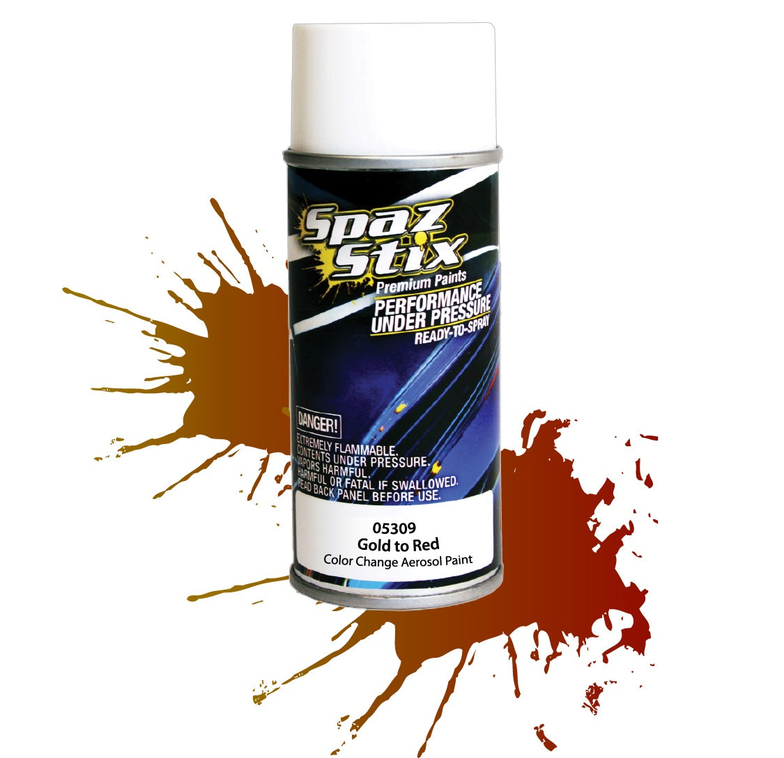 Spaz Stix Color Change Aerosol Paint, Gold/Red, 3.5oz Can - SZX05309