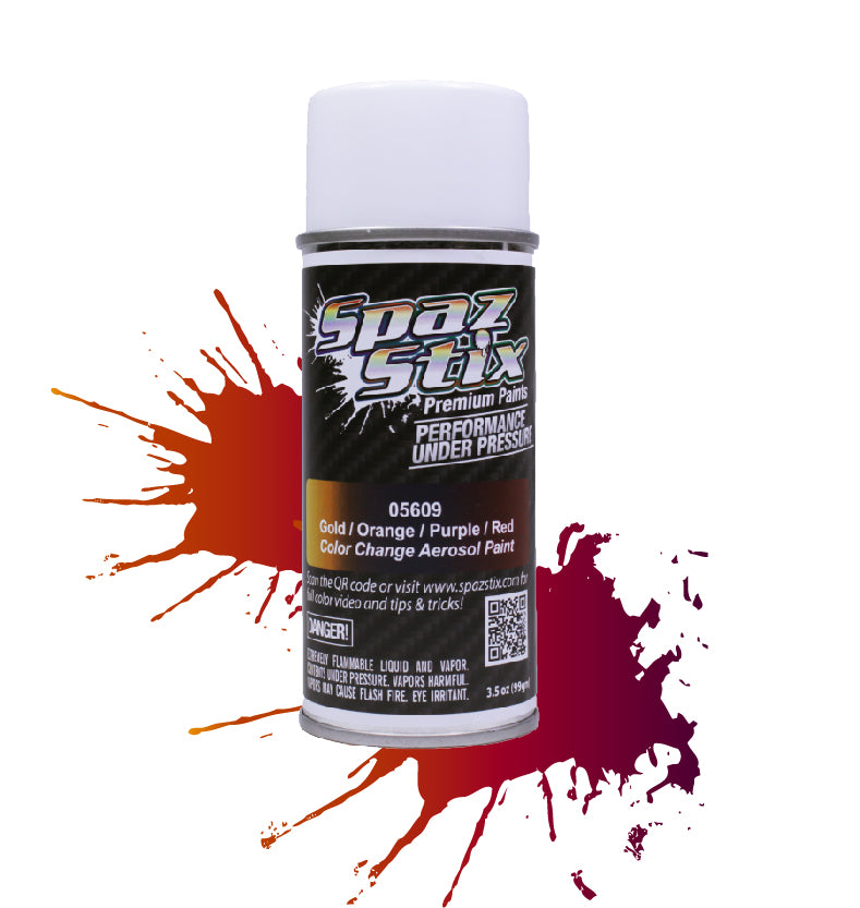 Spaz Stix Color Change Aerosol Paint, Gold/Orange/Purple/Red, 3.5oz Can - SZX05609
