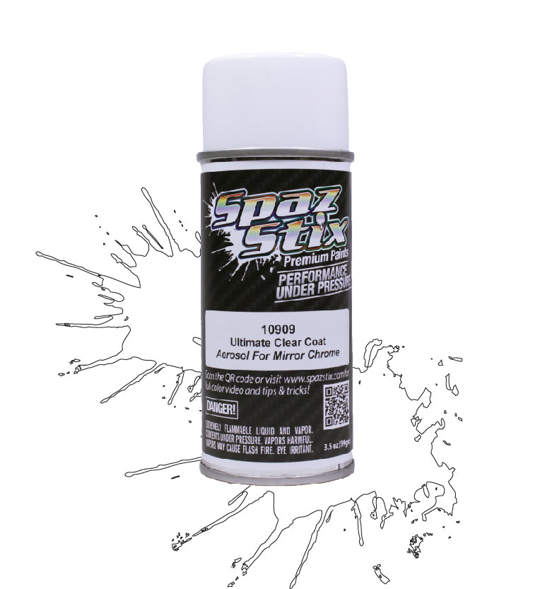 Spaz Stix Ultimate Clear Coat for Mirror Chrome, Aerosol Paint, 3.5oz - SZX10909