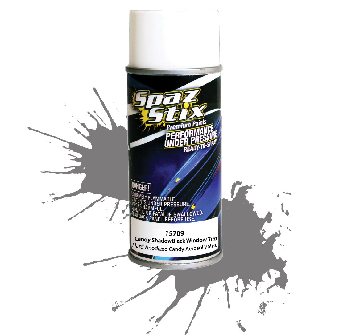 Spaz Stix Translucent Black Aerosol Paint, for Window Tint/Drop Shadows, 3.5oz Can - SZX15709