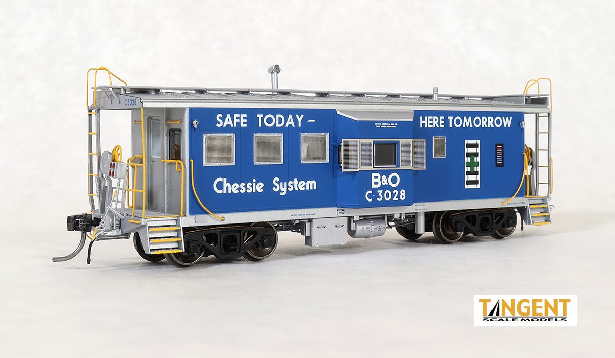 Tangent Scale Models Chessie System (B&O) "Dark Blue Chessie Safety 1973+"ICC B&O I-18 Steel Bay Window Caboose #C-3028 - TAN60023-01