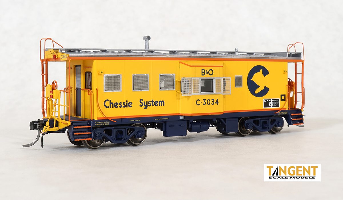 Tangent Scale Models Chessie System (B&O) "Raceland Repaint 1979+" ICC B&O I-18 Steel Bay Window Caboose #C-3034 - TAN60028-01