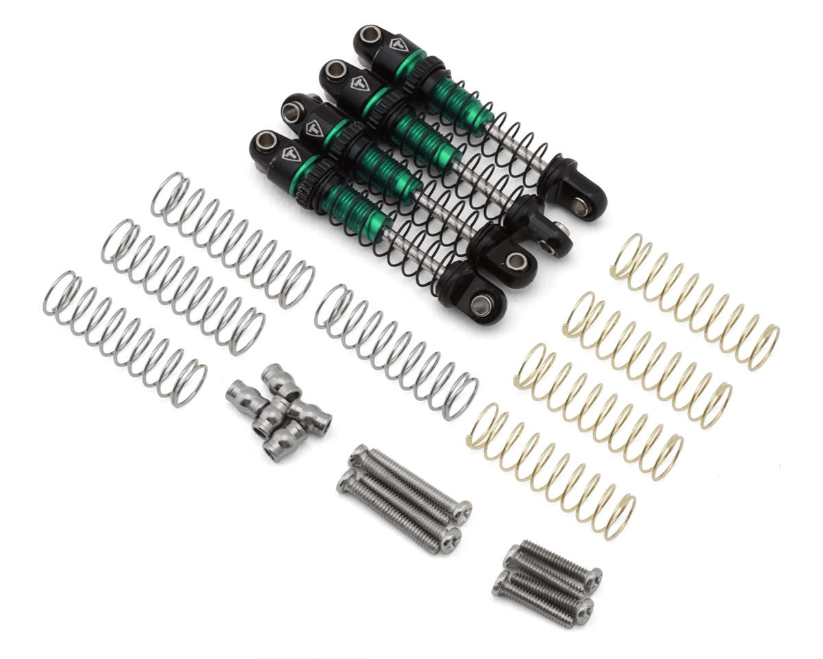 Treal Hobby Axial SCX30 26mm Aluminum Oil-Filled Threaded Shocks (Green) (4)