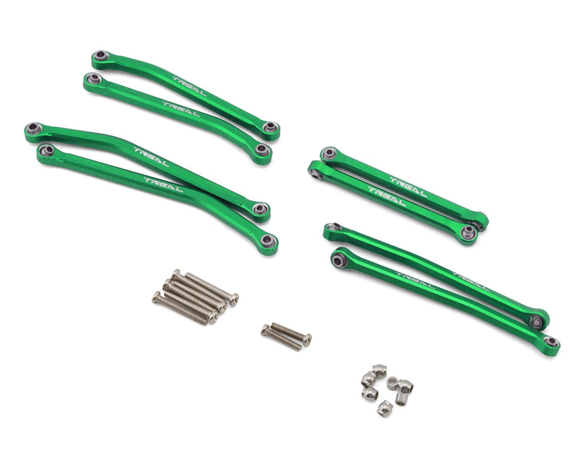 Treal Hobby Axial SCX30 Aluminum High Clearance Suspension Links Set (Green)