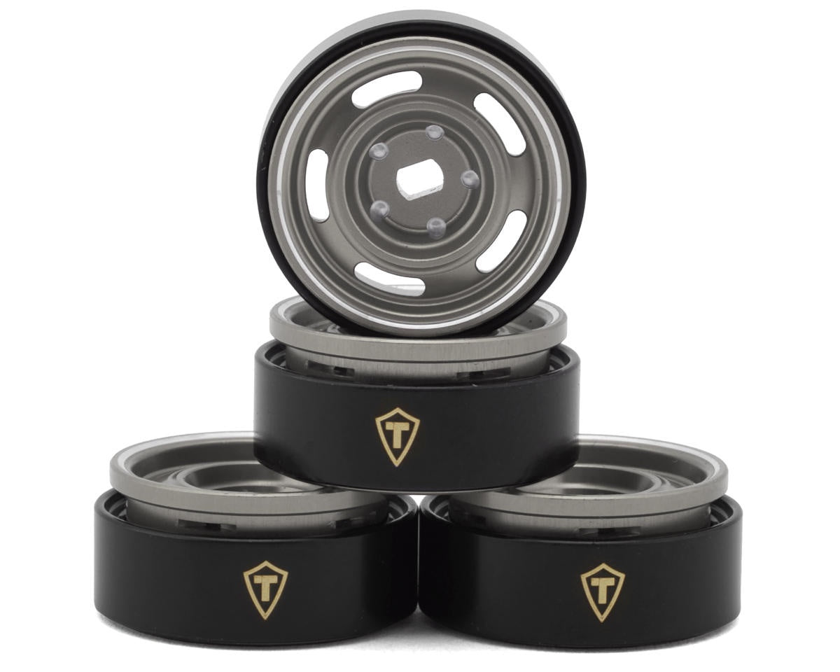 Treal Hobby 0.7" 5-Slot Aluminum Micro Rock Crawler Beadlock Wheels - Grey