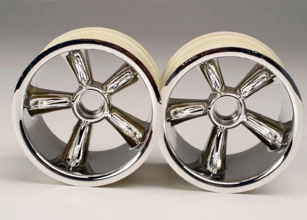 Traxxas 4174 TRX Pro-Star chrome Wheels (2) (Front) (for 2.2" Tires)