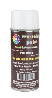 Tru-Color Paint Aerosol Spray Paint 4.5oz 135ml Can -- Gloss Oxide Brown - TUP4012