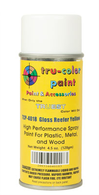 Tru-Color Paint Aerosol Spray Paint 4.5oz 135ml Can -- Gloss Reefer Yellow - TUP4018