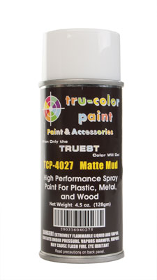 Tru-Color Paint Aerosol Spray Paint 4.5oz 135ml Can -- Matte Mud - TUP4027