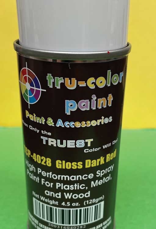 Tru-Color Paint Aerosol Spray Paint 4.5oz 135ml Can -- Gloss Dark Red - TUP4028