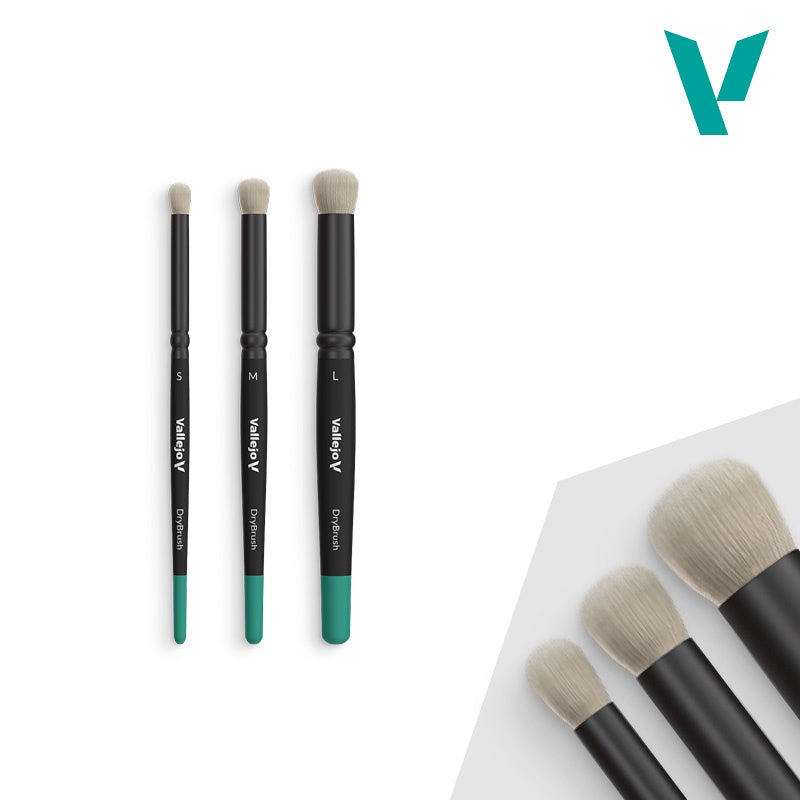 Vallejo B07990 Dry brush set,natural hair,(s,m&l)