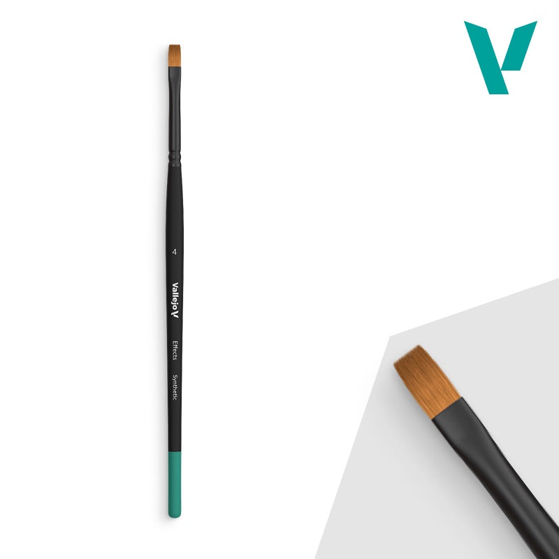 Vallejo B04004 Effects series Flat Synthetic brush #4