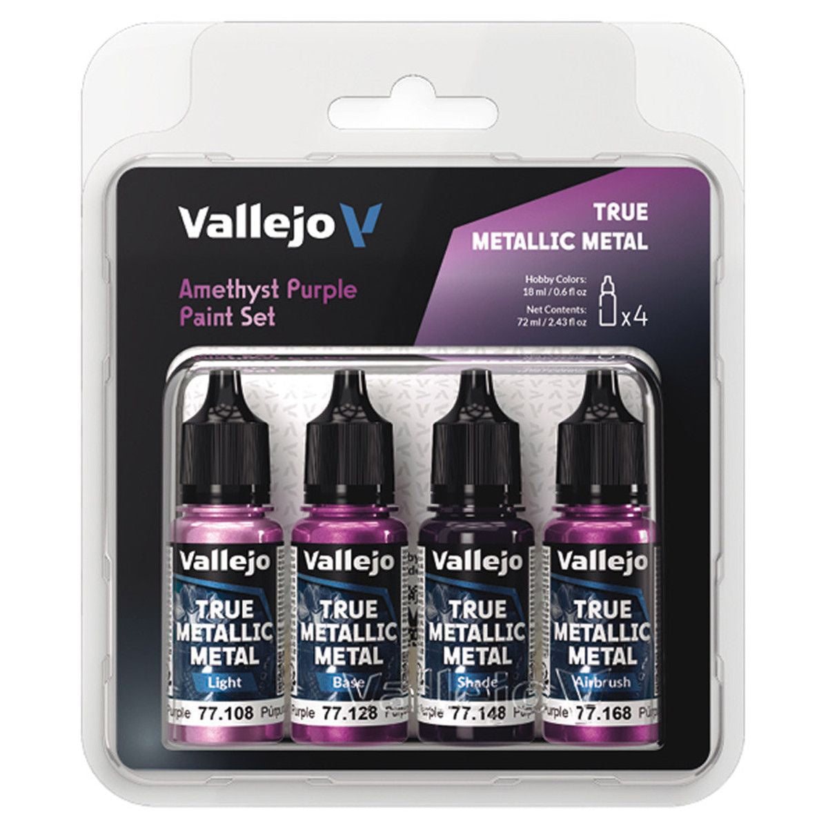 Vallejo 77.255 True Metallic Amethyst Purple (4 Colors)