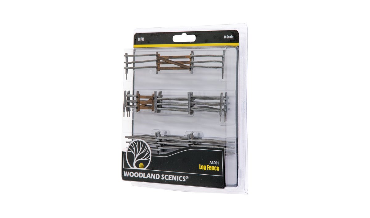 Woodland Scenics O Scale Log Fence - Kit with Gates, Hinges & Planter Pins -- Total Scale Length: 192' 58.5m - WOOA3001