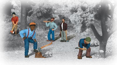 Woodland Scenics Scenic Accents(R) -- Lumberjacks pkg(6) - WOOA1876