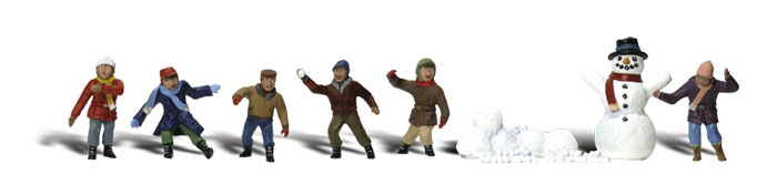 Woodland Scenics HO Snowball Fight - WOOA1894