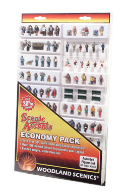 Woodland Scenics HO Economy Figure Set, Assorted - WOOA2053