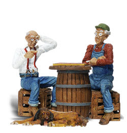 Woodland Scenics Accents(R) G Scale Figures -- Checker Players & Dog - WOOA2522