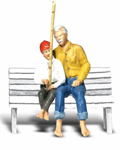 Woodland Scenics Accents(R) G Scale Figures -- Frank & Son Fishing - WOOA2534