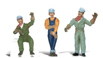 Woodland Scenics Accents(R) G Scale Figures -- Idling Engineers pkg(3) - WOOA2547