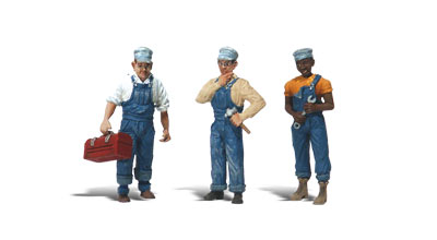 Woodland Scenics Accents(R) G Scale Figures -- Three Train Mechanics - WOOA2549