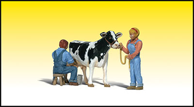 Woodland Scenics Accents(R) G Scale Figures -- Milkin' Ol Bessie - WOOA2553