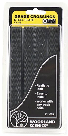 Woodland Scenics Steel Grade Crossing -- pkg(2) - WOOC1146