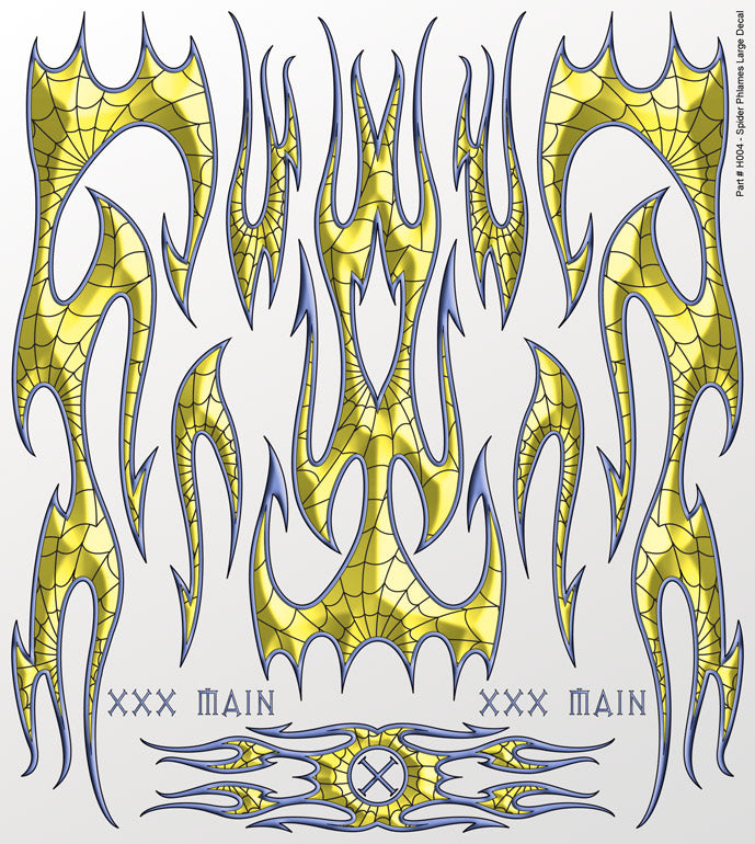 XXX Main Racing Spider Phlames (Flames) Large Decal - XXXH004