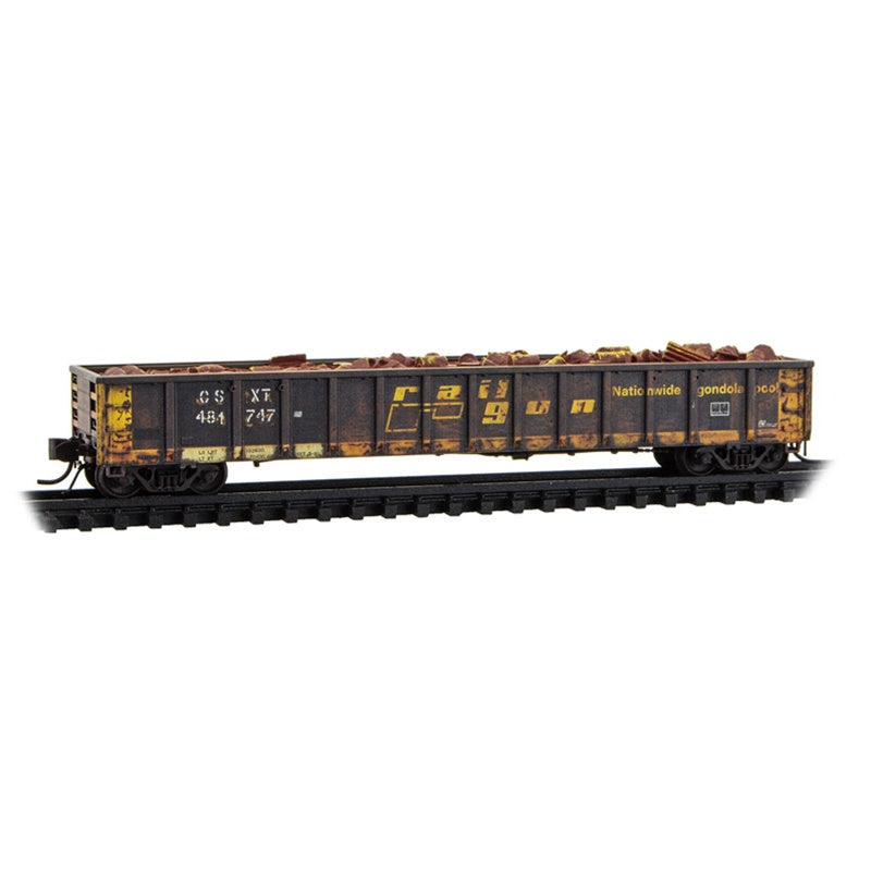 Micro-Trains by Atlas 170 144 050 N-Scale Weathered 52'6" Greenville 2494 Mill Gondola - CSX ex-Railgon #481747