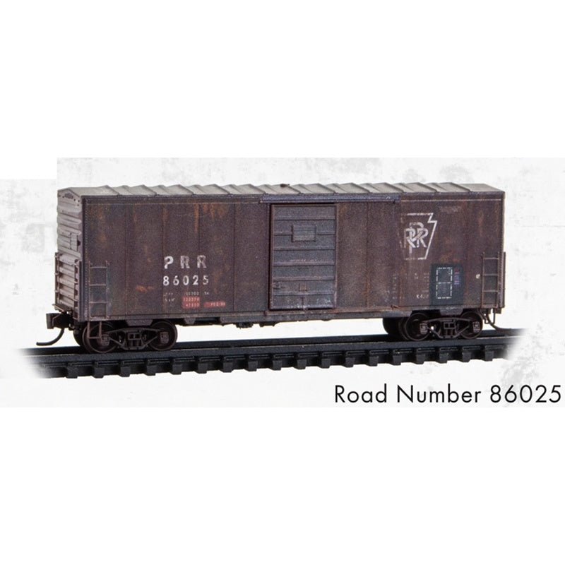 Micro-Trains by Atlas 024 144 620 N-Scale Weathered 40' Single Door Boxcar - Pennsylvania (PRR) #86025