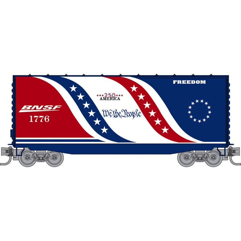 Micro-Trains by Atlas 101 100 826 N-Scale Freedom 40' Smooth Side Hy-Cube Boxcar - BNSF Railway #1776