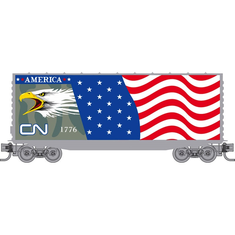 Micro-Trains by Atlas 101 100 821 N-Scale Freedom 40' Smooth Side Hy-Cube Boxcar - Canadian National (CN) #1776