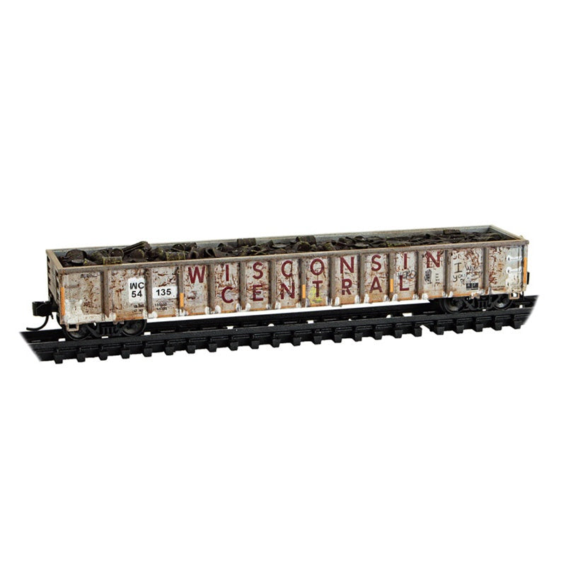 Micro-Trains by Atlas 170 144 020 N-Scale Weathered 52'6" Greenville 2494 Mill Gondola - Wisconsin Central (WC) #54135