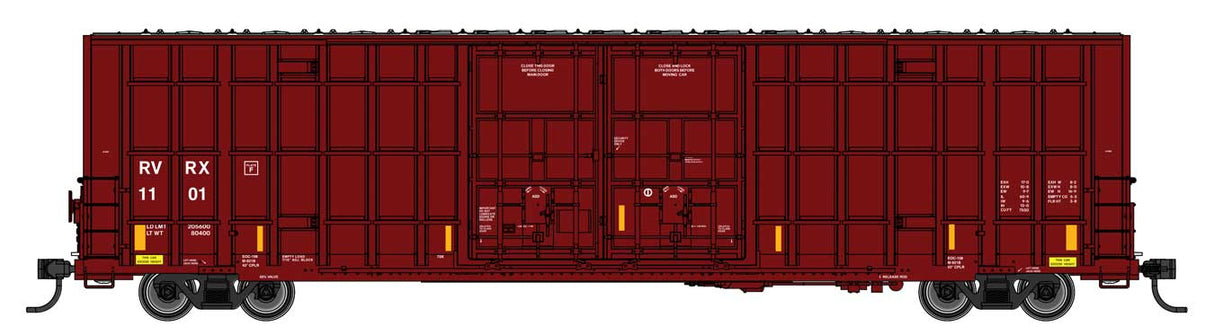 WalthersMainline HO 60' High Cube Plate F Horizontal Post Boxcar - Ready to Run -- Riverside Rail RVRX #1101