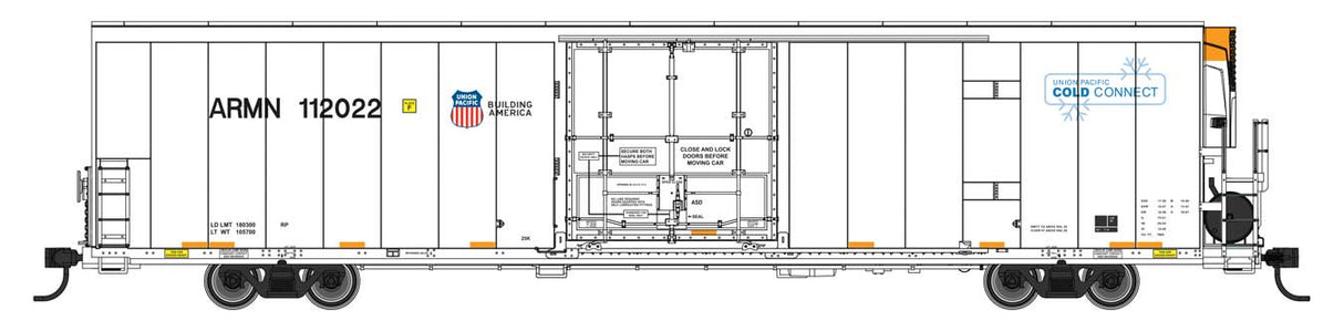 WalthersMainline HO 72' Modern Refrigerator Boxcar - Ready to Run -- Union Pacific (UP) #112022