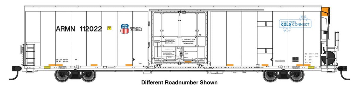 WalthersMainline HO 72' Modern Refrigerator Boxcar - Ready to Run -- Union Pacific (UP) #112073