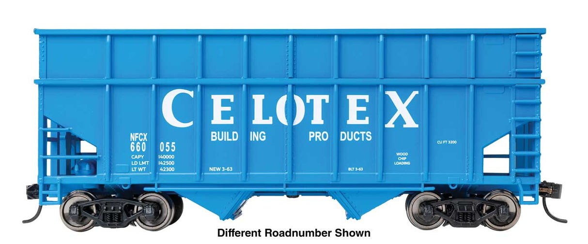WalthersMainline HO 36' Wood Chip Hopper - Ready to Run -- Celotex NFCX #660056 (blue)
