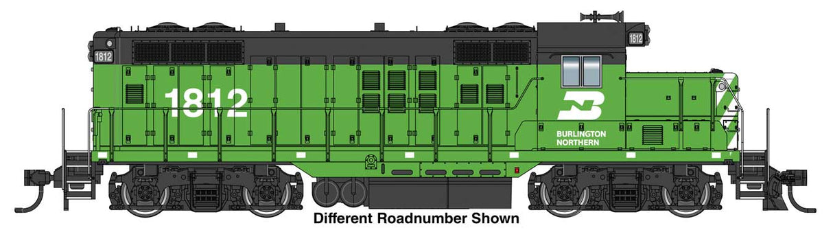 WalthersMainline HO EMD GP9 Phase II with Chopped Nose - Standard DC -- Burlington Northern #1816
