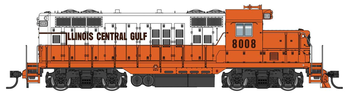 WalthersMainline HO EMD GP9 Phase II with Chopped Nose - Standard DC -- Illinois Central Gulf #8008