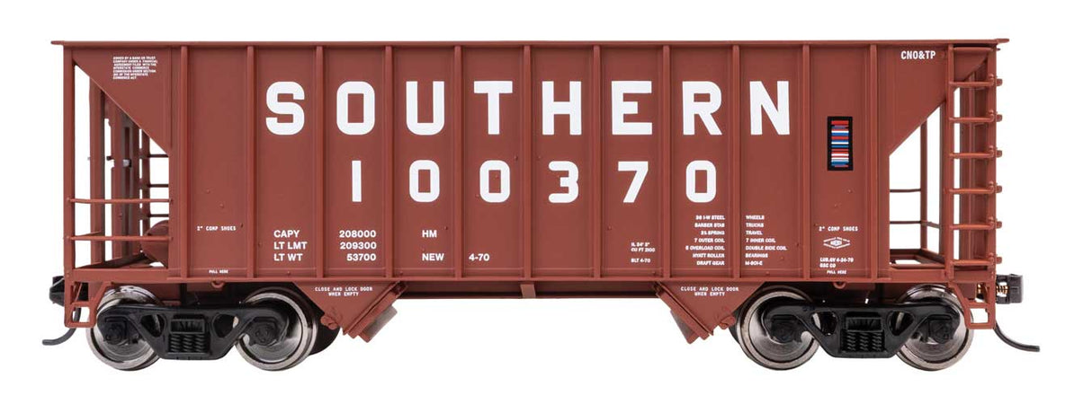 WalthersProto HO 34' 100-Ton 2-Bay Hopper - Ready to Run -- Southern Railway (SOU) #100370