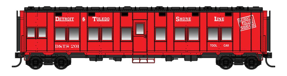 WalthersProto Pullman-Standard Troop Sleeper Car - Lighted - Ready to Run -- Detroit & Toledo Shore Line (DTS) #201