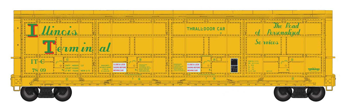 WalthersProto 56' Thrall All-Door Boxcar - Ready to Run -- Illinois Terminal (IT) #7809