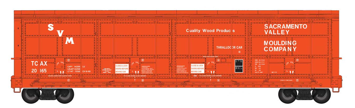 WalthersProto 56' Thrall All-Door Boxcar - Ready to Run -- Sacramento Valley Moulding TCAX #20165