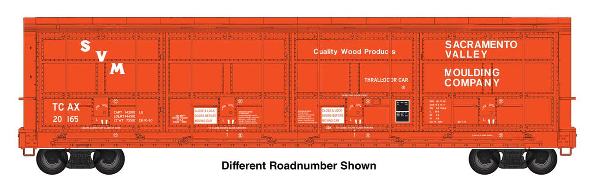 WalthersProto 56' Thrall All-Door Boxcar - Ready to Run -- Sacramento Valley Moulding TCAX #20169
