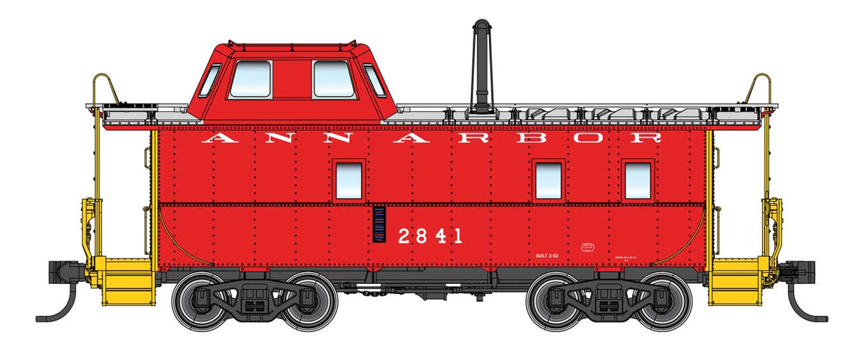 WalthersProto Wabash Streamlined Caboose - Ready to Run -- Ann Arbor #2841