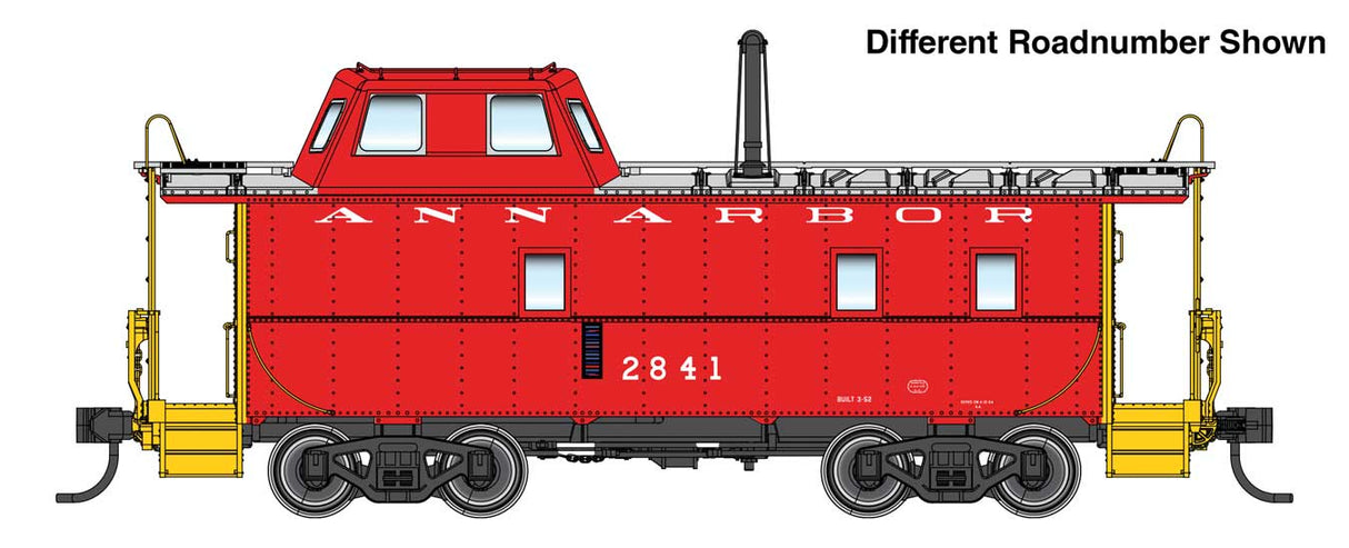 WalthersProto Wabash Streamlined Caboose - Ready to Run -- Ann Arbor #2843