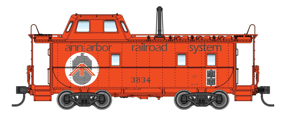 WalthersProto Wabash Streamlined Caboose - Ready to Run -- Ann Arbor #3835
