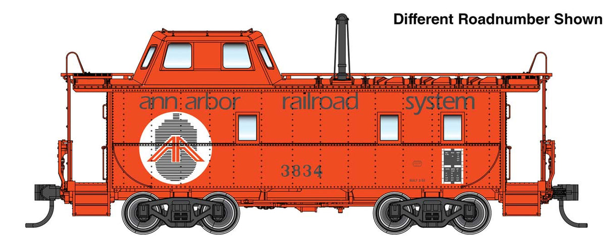 WalthersProto Wabash Streamlined Caboose - Ready to Run -- Ann Arbor #3845