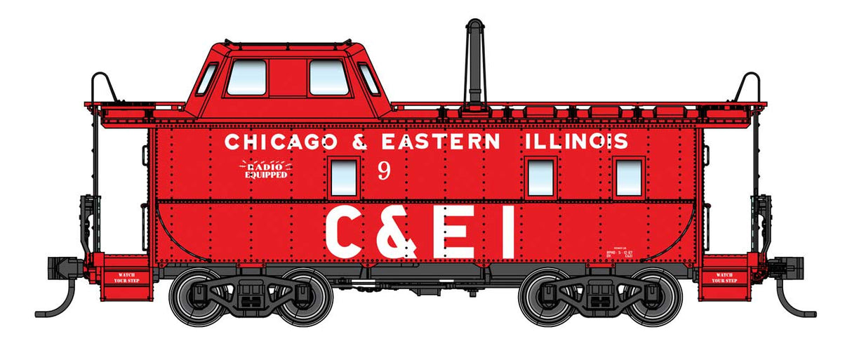 WalthersProto Wabash Streamlined Caboose - Ready to Run -- Chicago & Eastern Illinois #9